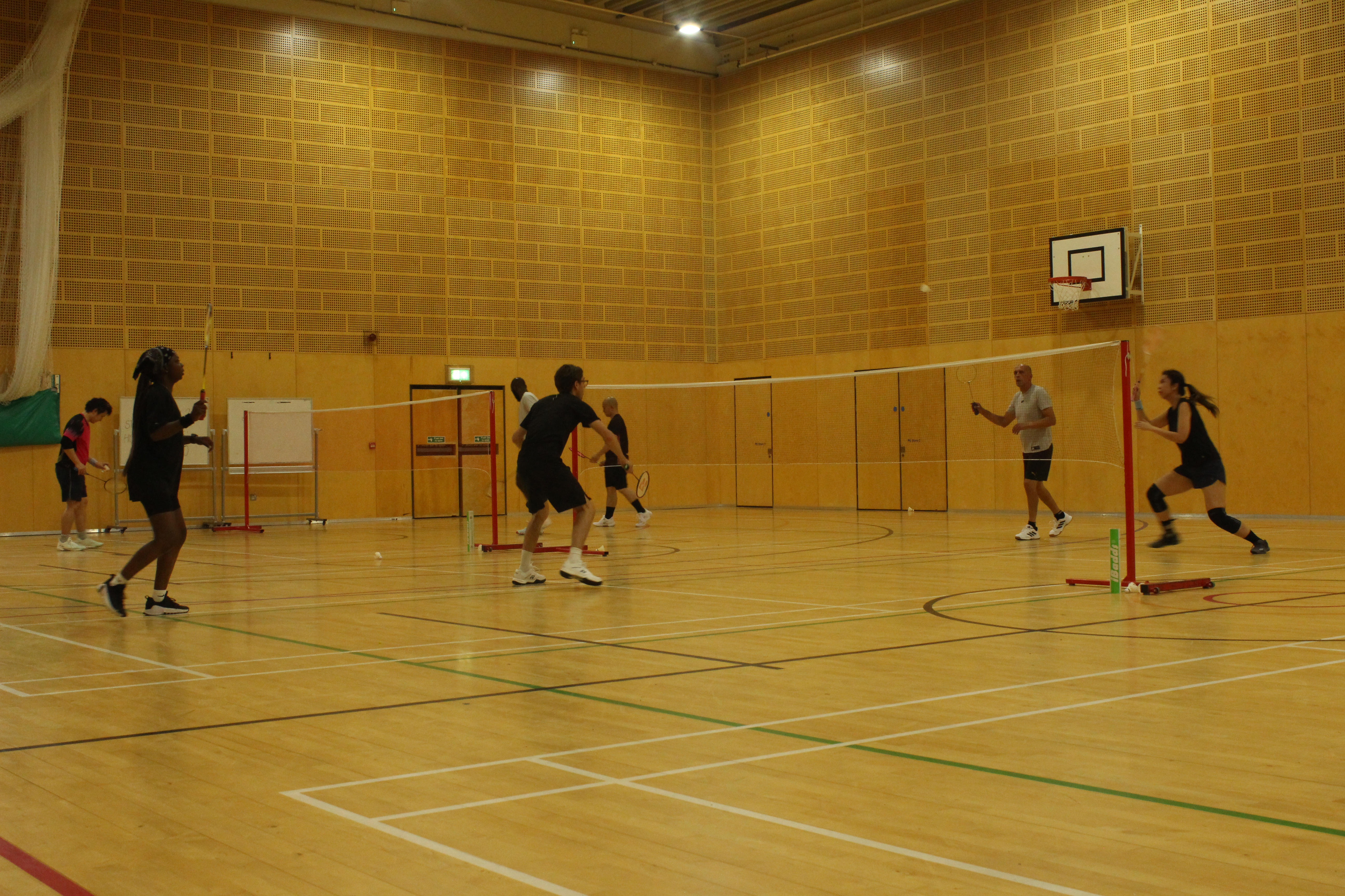 People playing badminton